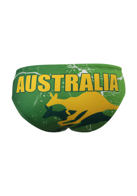 Suit Waterswim Australia Kangaroo Green Swimwear, Swim Briefs for swimmers, Water Polo, Underwater hockey, Underwater rugby