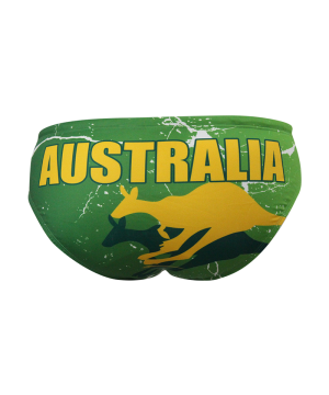 Suit Waterswim Australia Kangaroo Green Swimwear, Swim Briefs for swimmers, Water Polo, Underwater hockey, Underwater rugby